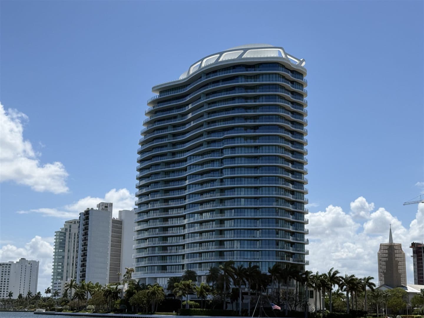 The Bristol at 1100 S Flagler Drive — the only downtown tower where a private two- or three-car air-conditioned garage can be bought with the residence. Photo: DO Homes Group